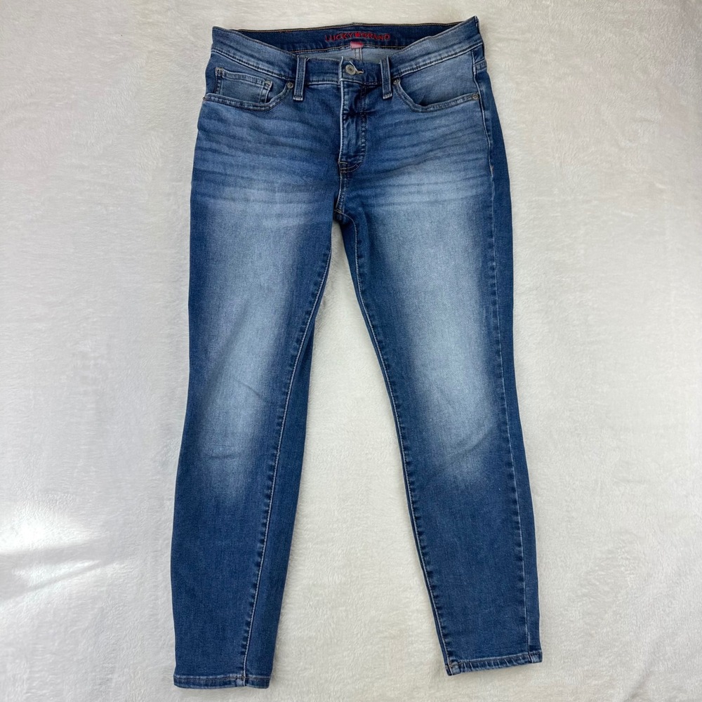 Lucky Brand Jeans Womens Denim Ava Mid Rise Skinny 6/28 Blue Stretch Cotton